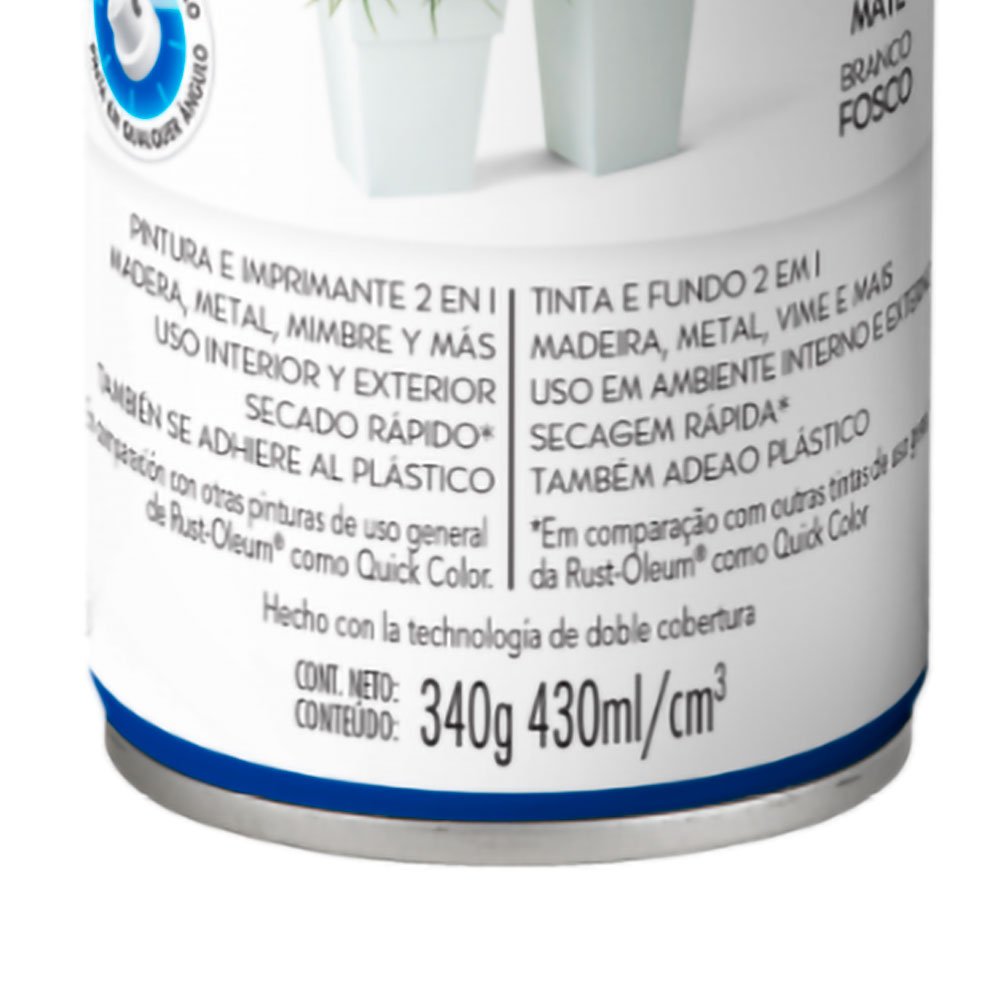 Tinta Spray Multiuso Ultra Cover 2X Branco Fosco 430ml RUST-OLEUM-V1717526  - Imagem