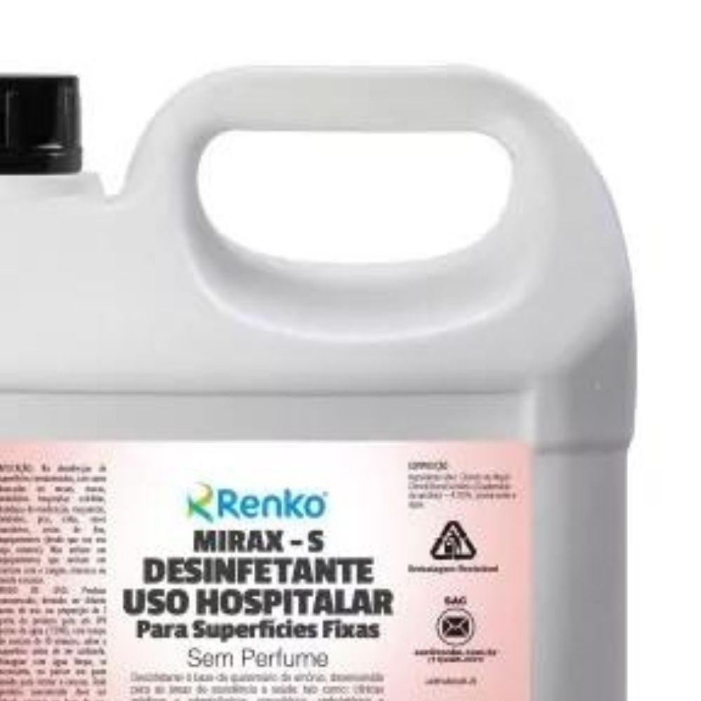 Mirax S Desinfetante Sem Perfume Alta Diluição 5 Litros - Imagem