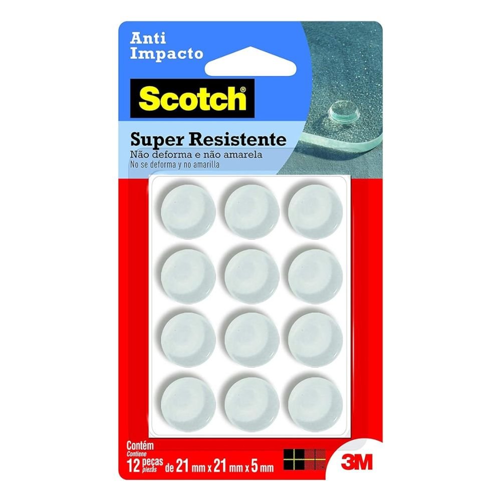 12 Protetores Anti Impacto Redondo GG 21mm Scotch - Imagem zoom