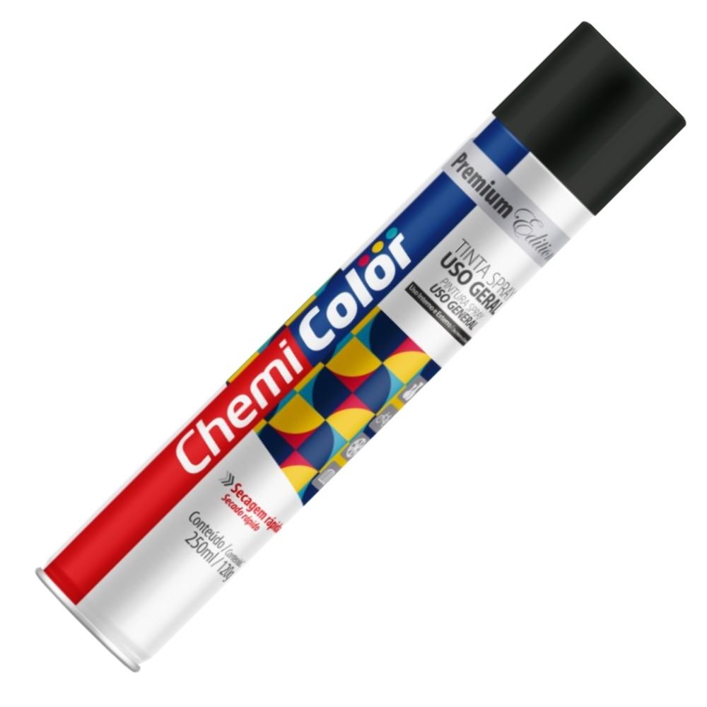 Tinta Spray Uso Geral Preto Brilhante 250 ml - Imagem zoom