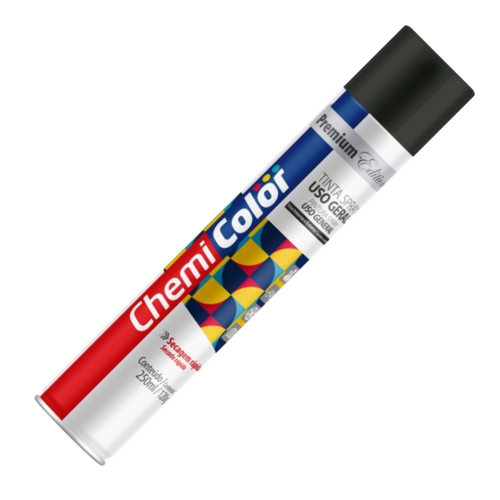 Tinta Spray Uso Geral Preto Fosco 250 ml - Imagem zoom