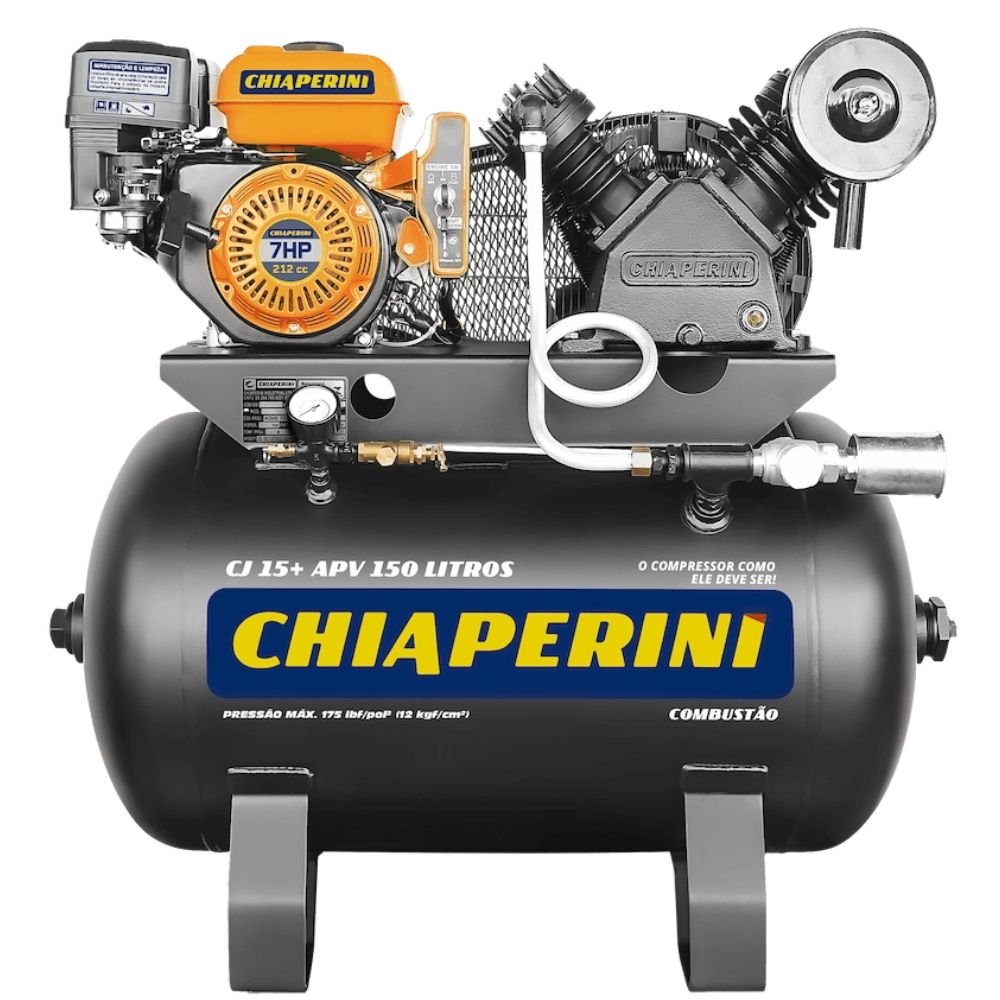 Compressor de Ar Alta Pressão a Gasolina 7HP 15PCM 150 Litros CJ15+ APV150L - Imagem zoom