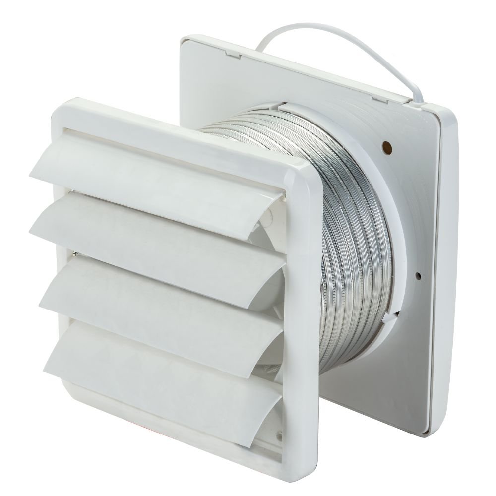 Conjunto Ventilador Axial Exaustor para Banheiro KEXB-03 150mm VZ2 TFX2 Bivolt Branco - Imagem