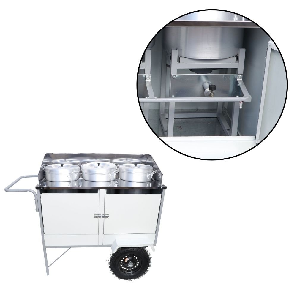 Carrinho de Caldo e Sopas BL35P-T com Rodas e Toldo CEFAZ-BL35P/T - Imagem