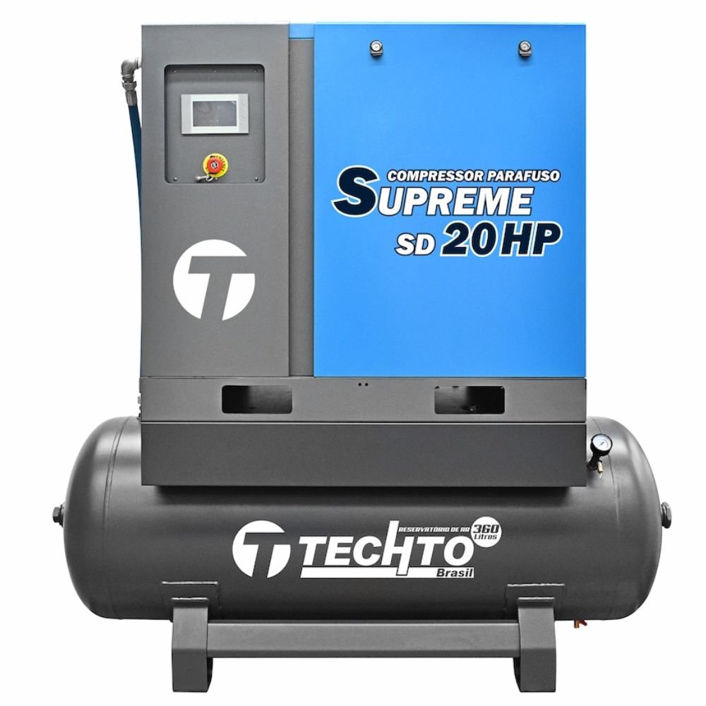 Compressor Parafuso 20HP 10bar Supreme SD 360L 220V Trifásico - Imagem zoom