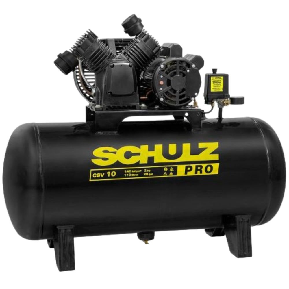 Combo Compressor de Ar SCHULZ CSV 10 Pés 110L 2HP 220V + Chave de Impacto SK 47K 1/2 Pol. 70 Kgf/m + Acessórios - Imagem