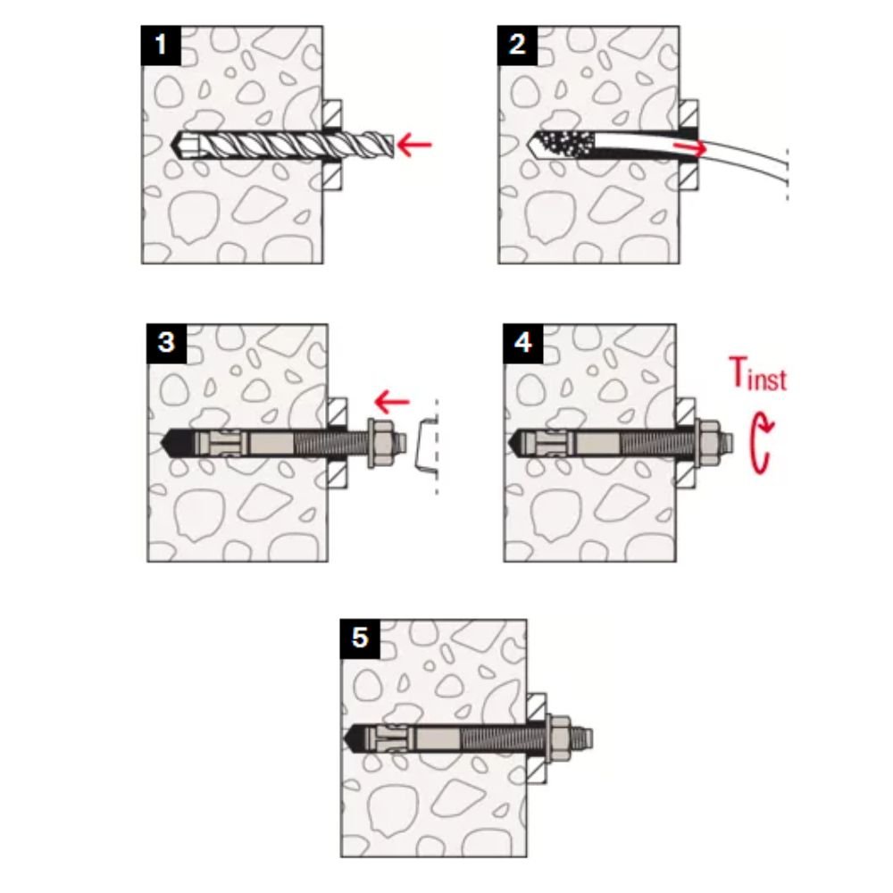 Chumbador Parabolt FWA 1/2 Pol. x 4mm SUP4 FISCHER-601060 - Imagem