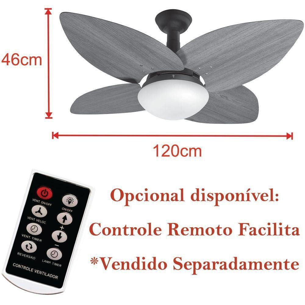 Ventilador De Teto Jet Aspen Venti-delta Branco Freijó 110v - Imagem