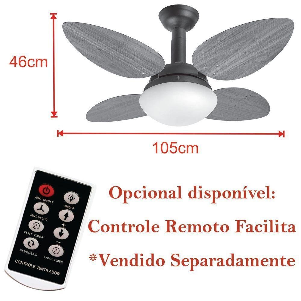 Ventilador De Teto Jet Pétalo Venti-delta Cobre Imbuia 220v - Imagem