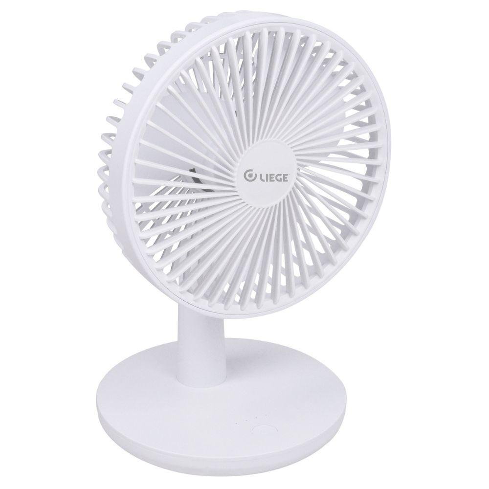 Ventilador De Mesa Portátil 5W Recarregável Usb Branco Liege - Imagem zoom