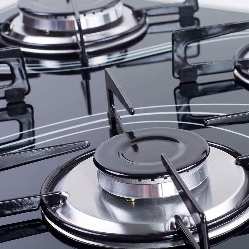 Fogão Cooktop Preto 4 Bocas Bivolt - Imagem