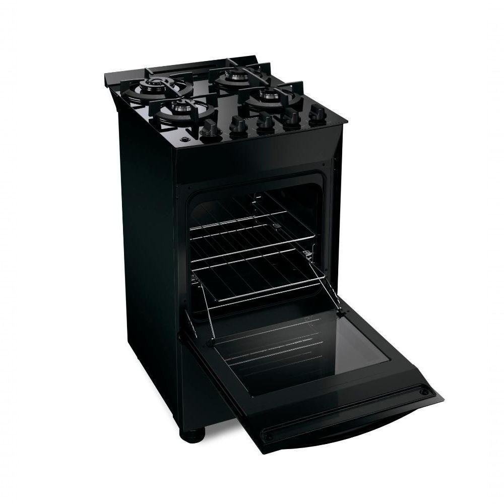 Fogão Brastemp 4 Bocas Mesa De Vidro Preto Bfo4xaeuna - Bivolt - Imagem