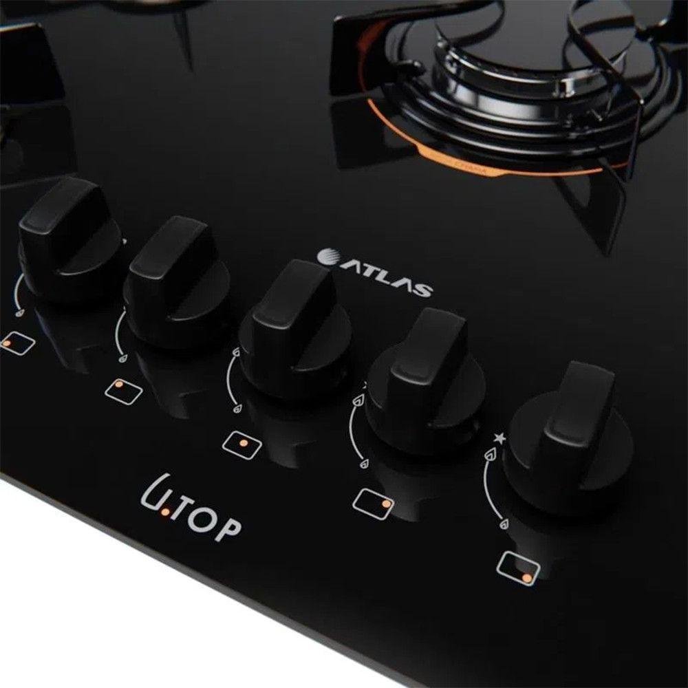 Cooktop Atlas U.top 5 Bocas Preto Bivolt - Imagem