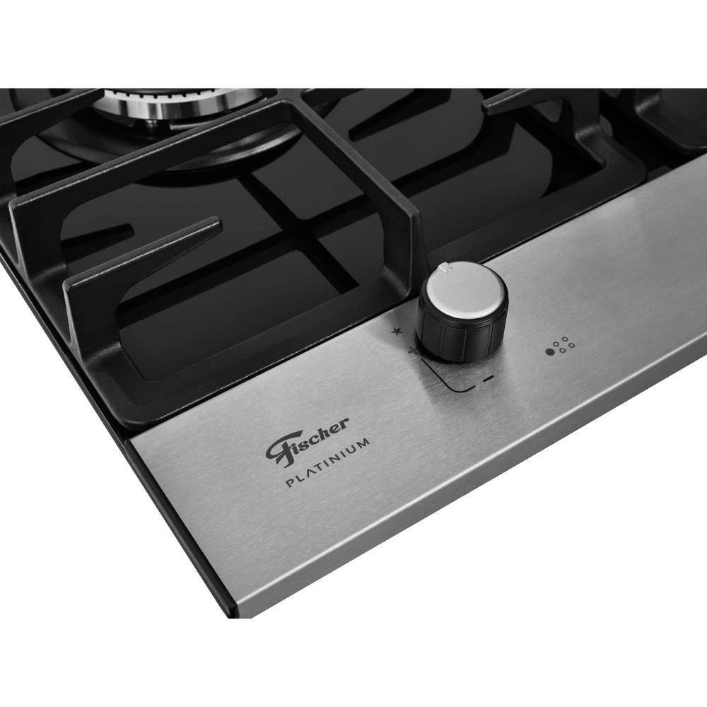 Cooktop  Platinium 5 Bocas Vidro Preto Tripla Chama Bivolt 33810-92122 FISCHER-619301 - Imagem