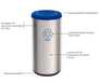 Lixeira Cápsula Selecta Plus em Inox com Tampa Azul e Acabamento Scotch Brite 40L TRAMONTINA-94539201 - Imagem