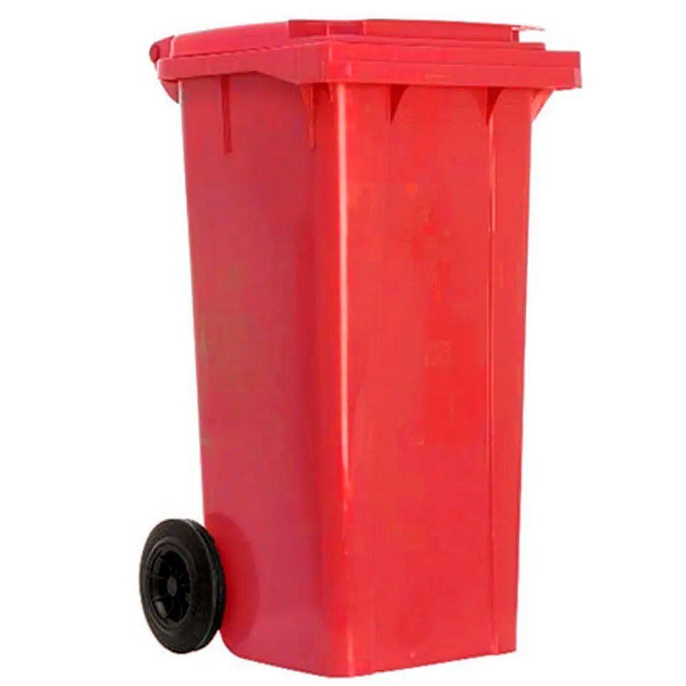 Carrinho Coletor de Lixo Vermelho 120 Litros -LAR PLASTICOS-30