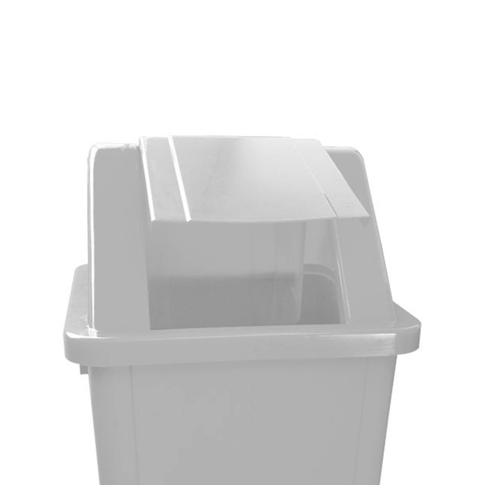 Cesto Quad Cinza 60L com Adesivo BRALIMPIA-CV61CZ - Imagem
