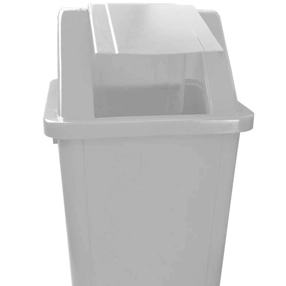 Cesto Quad Cinza 60L com Adesivo BRALIMPIA-CV61CZ - Imagem