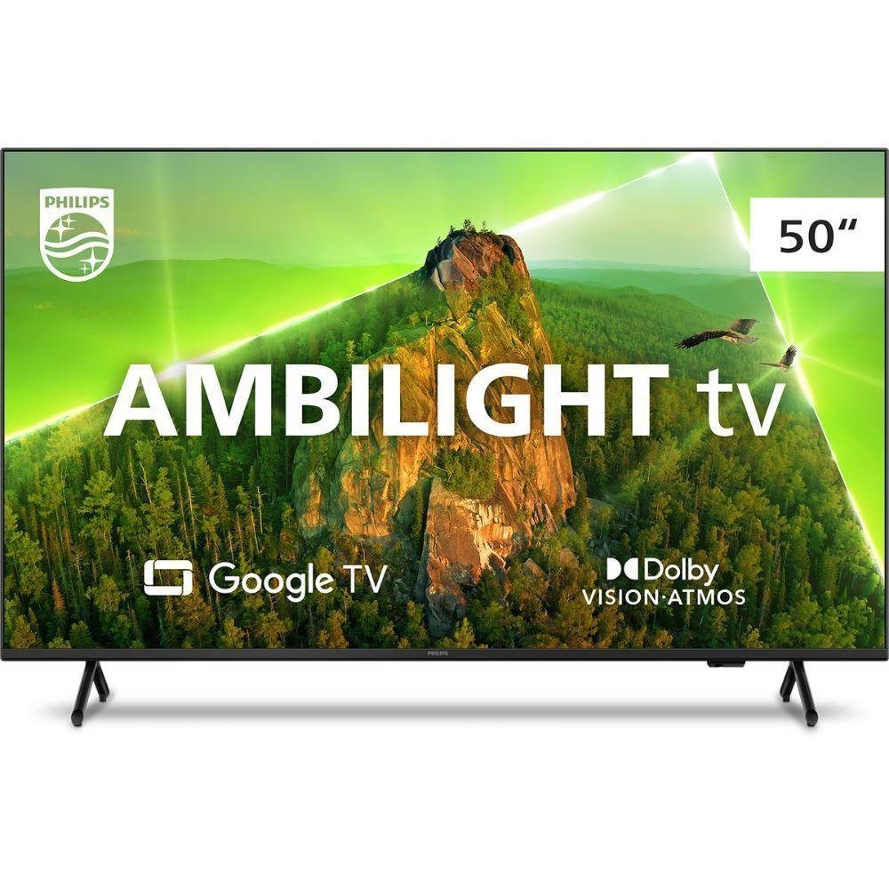 Smart Tv 50 Uhd 4k Philips 50pug7908, Google Voz Bluetooth Preto Bivolt - Imagem zoom