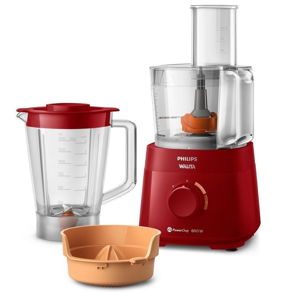 Multiprocessador De Alimentos Philips Walita 1,5 Litros PowerChop Vermelho 600W RI7300 127V - Imagem zoom