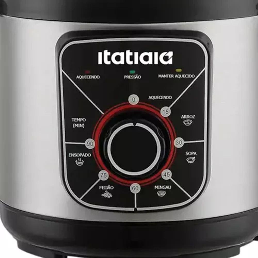 Panela de Pressão Eletrica Essencial 3L 700W Inox com Preto 220V - Imagem