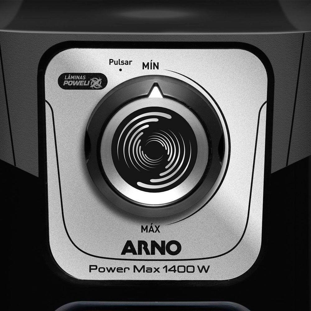 Liquidificador Power Max 1400W 3,1L Arno Preto 110V - Imagem