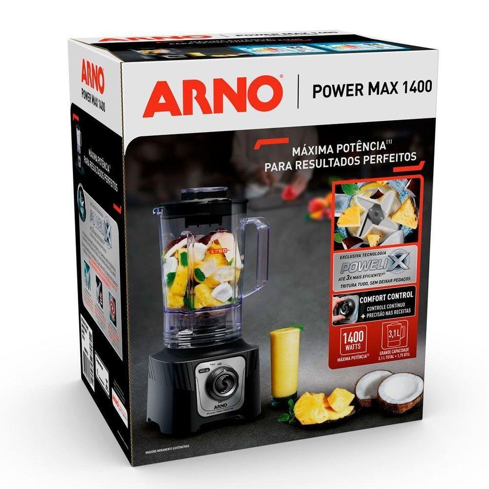 Liquidificador Power Max 1400W 3,1L Arno Preto 110V - Imagem