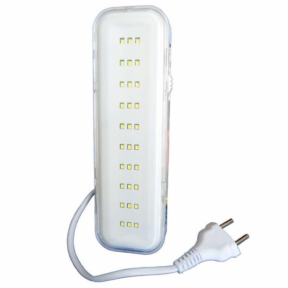 Luminária de Emergência Slim Bivolt 30 LEDs 6400K Branco-KEY WEST-6936