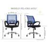 Cadeira de Escritório Diretor Pelegrin PEL-CR11 Preta e Azul - Imagem 2