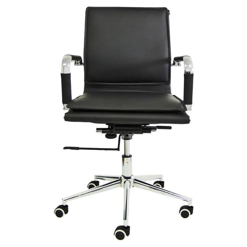 Cadeira Diretor Pelegrin em Couro PU PEL-8003L Preta Design Charles Eames - Imagem zoom