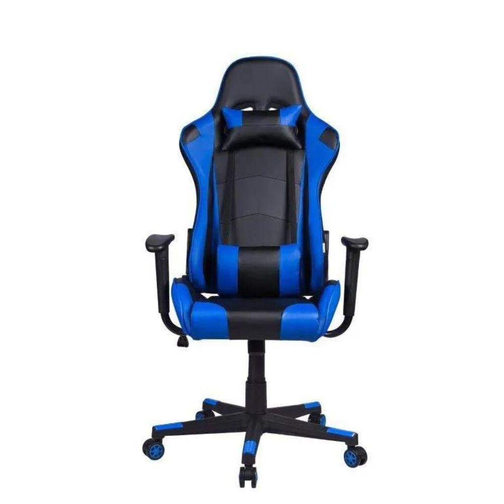 Cadeira Gamer Pelegrin em Couro PU Reclinável PEL-3012 Preta e Azul - Imagem zoom