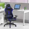 Cadeira Gamer Pelegrin em Couro PU Reclinável PEL-3003 Preta e Azul - Imagem 5