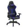 Cadeira Gamer Pelegrin em Couro PU Reclinável PEL-3003 Preta e Azul - Imagem 3