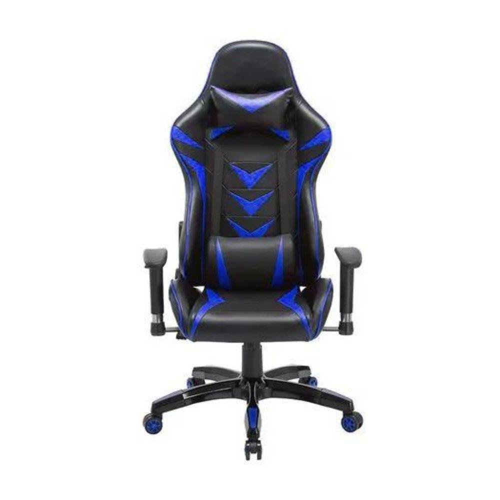 Cadeira Gamer Pelegrin em Couro PU Reclinável PEL-3003 Preta e Azul - Imagem zoom