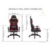 Cadeira Gamer Pelegrin em Couro PU Reclinável PEL-3003 Preta e Vermelha - Imagem 2