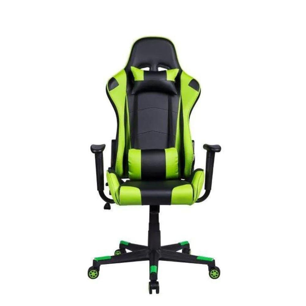 Cadeira Gamer Pelegrin em Couro PU Reclinável PEL-3012 Preta e Verde - Imagem zoom