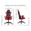 Cadeira Gamer Pelegrin em Couro PU Reclinável PEL-3012 Preta e Vermelha - Imagem 2