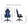 Cadeira Gamer Pelegrin em Couro PU Reclinável PEL-3013 Preta e Azul - Imagem 2
