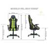 Cadeira Gamer Pelegrin em Couro PU Reclinável PEL-3013 Preta e Verde - Imagem 2