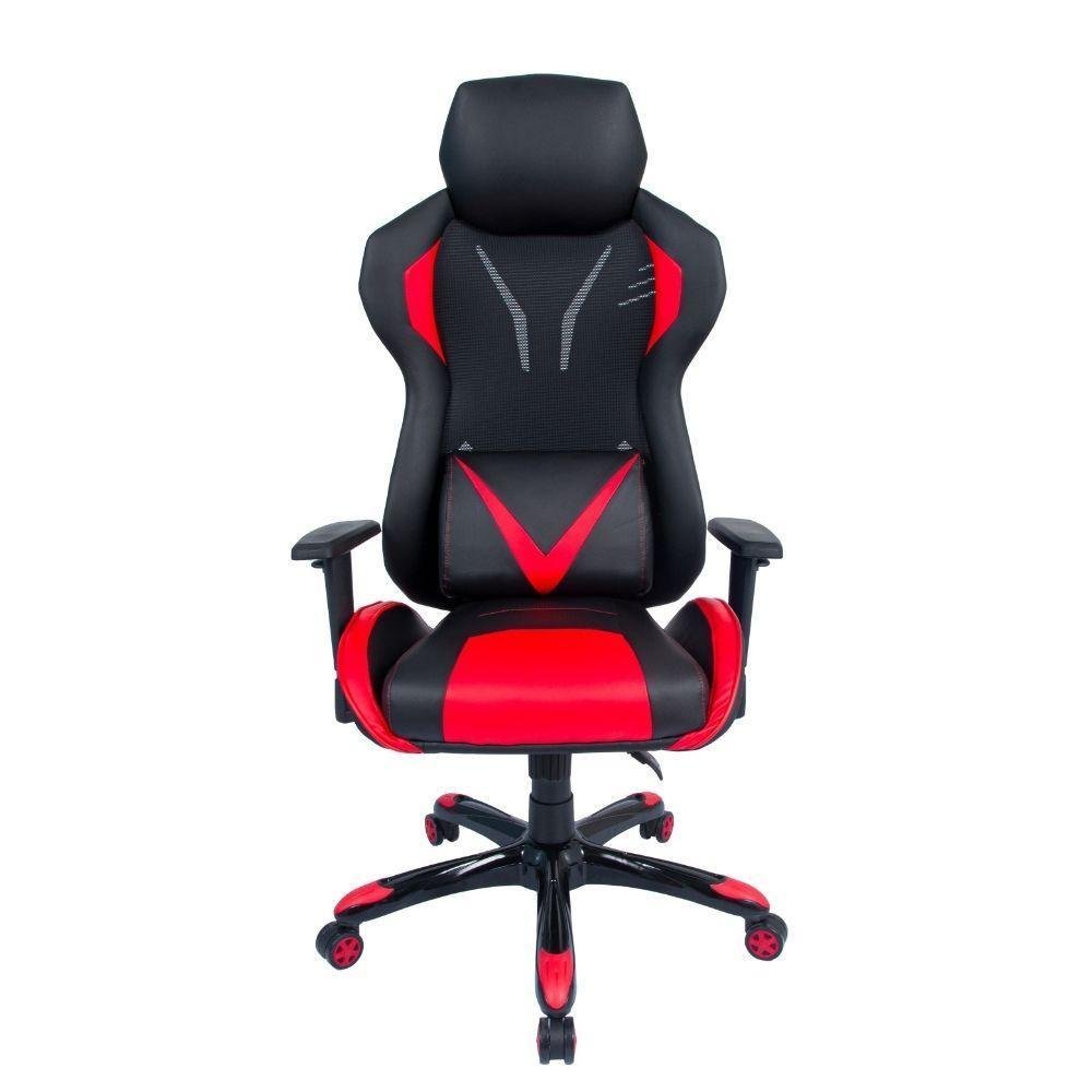 Cadeira Gamer Pelegrin em Couro PU Reclinável PEL-3015 Preta e Vermelha - Imagem zoom