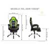Cadeira Gamer Pelegrin PEL-3006 Couro PU Preto e Verde - Imagem 2