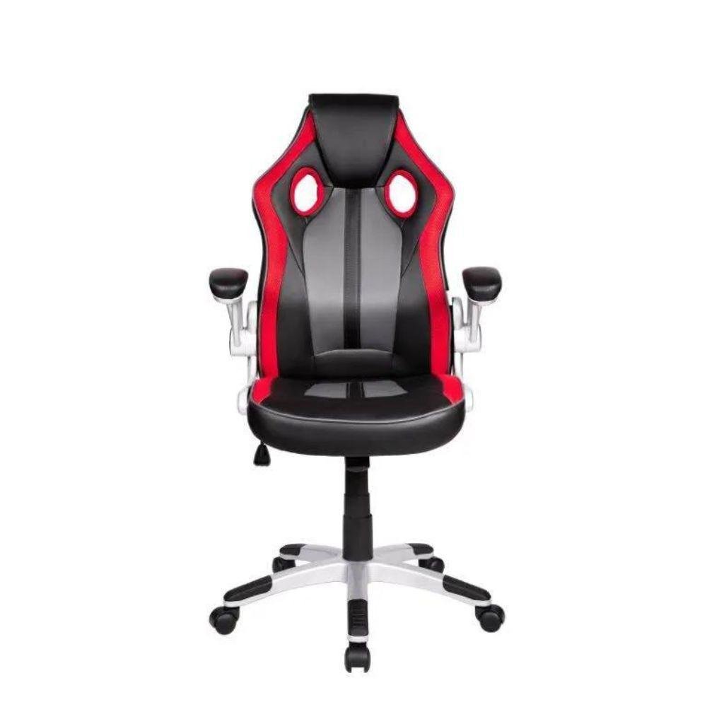 Cadeira Gamer Pelegrin PEL-3009 Couro PU Preta, Vermelha e Cinza - Imagem zoom
