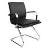 Cadeira Interlocutor Pelegrin em Couro PU PEL-8003V Preta Design Charles Eames - Imagem 1