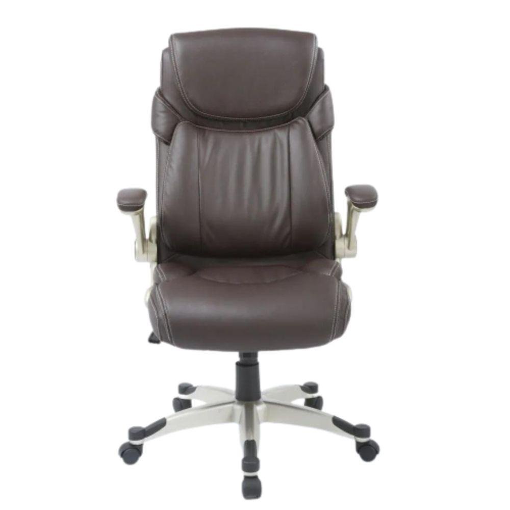 Cadeira Presidente Pelegrin PEL-4209 em Couro Pu Marrom - Imagem zoom