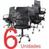 KIT com 6 Cadeiras Presidente em Tela Mesh PEL-8009 Preta - Imagem 1