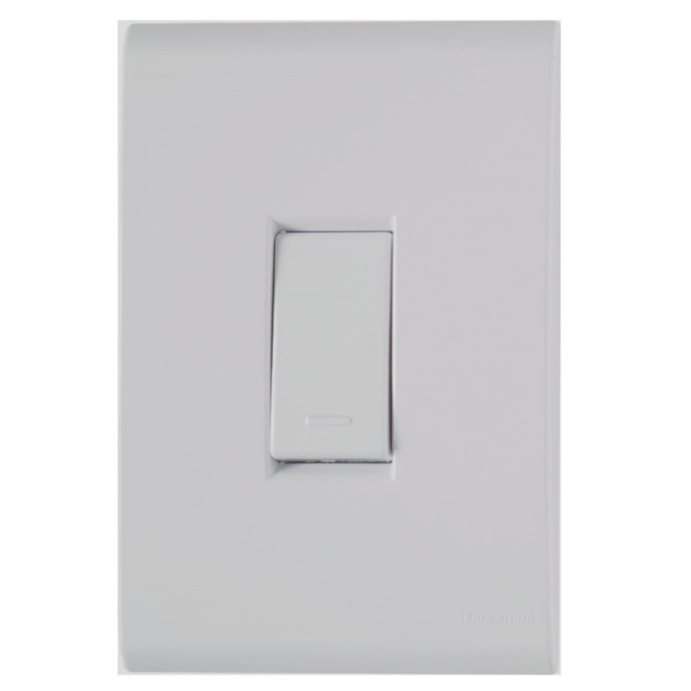 Conjunto com Interruptor Simples 4x2 Branco 10A 250V - Imagem zoom