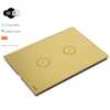 Interruptor Touch Tok Glass 2 Pads Wi-Fi  4x2cm Dourado - Imagem 2