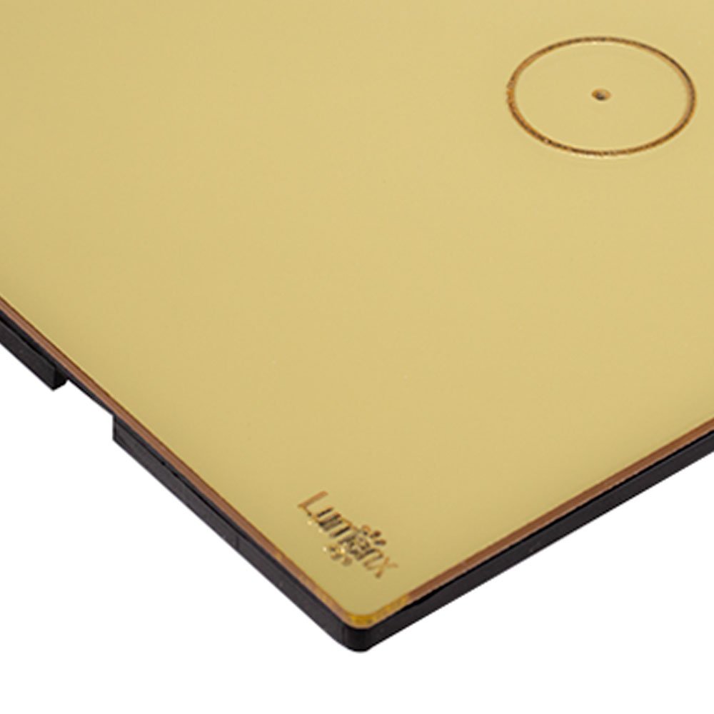 Interruptor Touch Tok Glass 2 Pads Wi-Fi  4x4cm Dourado - Imagem