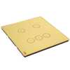 Interruptor Touch Tok Glass 5 Pads Wi-Fi  4x4cm Dourado - Imagem 1