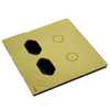 Interruptor Touch Tok Glass 2 Pads + 2 Tomadas Wi-Fi 4x4cm Dourado - Imagem 1